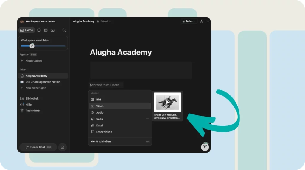 Second Tutorial Step for Notion x alugha