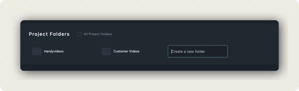 alugha Create a new folder inline input field to manage your videos in My archive