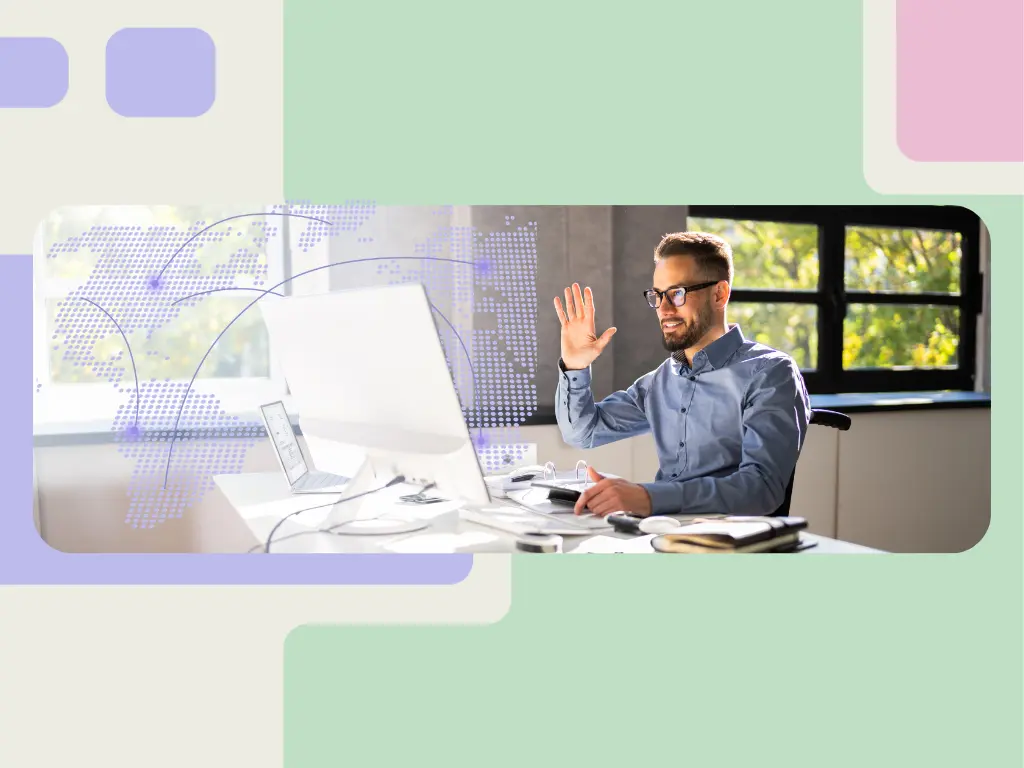 Man communicating digitally