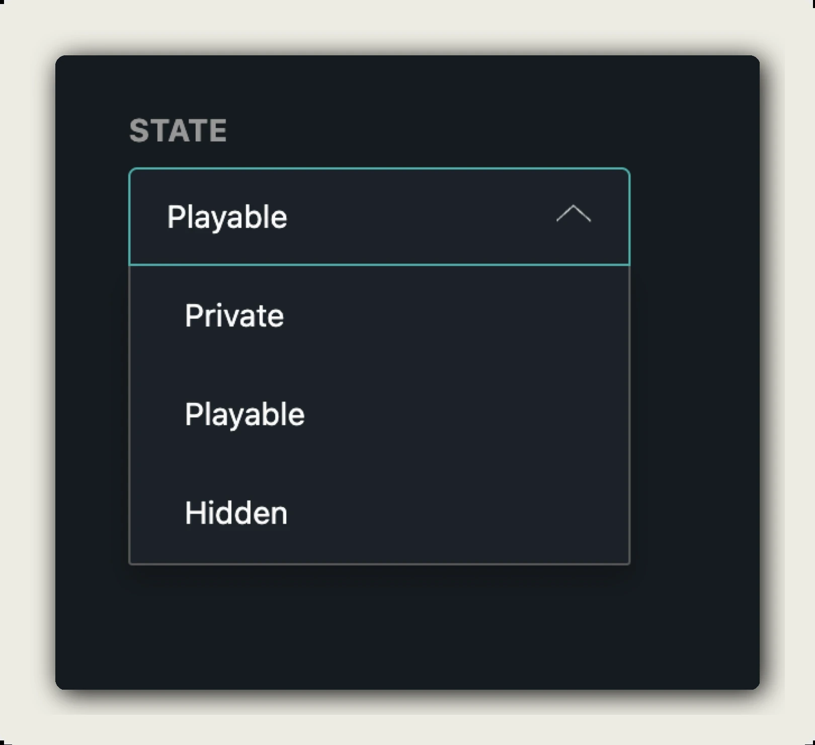 manage language tracks — per-language STATE dropdown showing Playable, Private, Hidden options