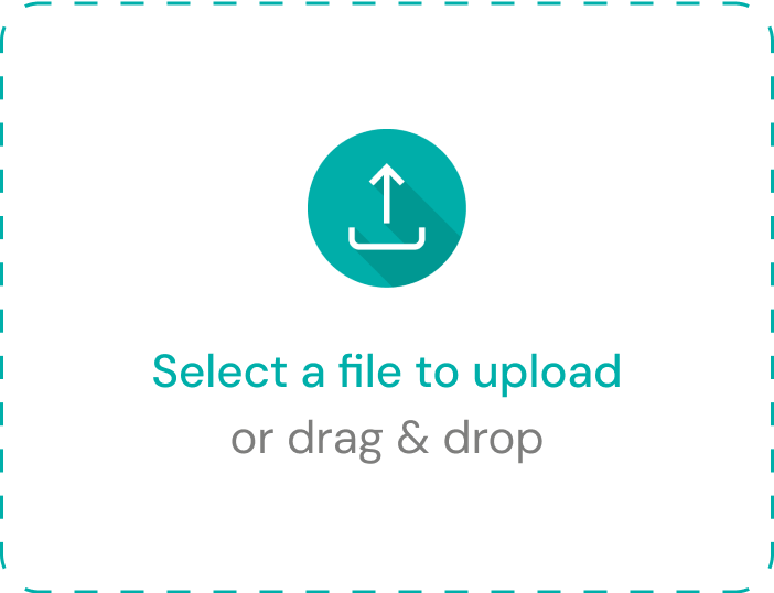 File upload area with arrow icon.