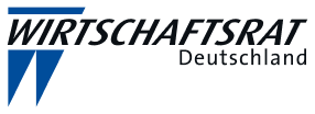 Wirtschaftsrat Deutschland logo in blue and black